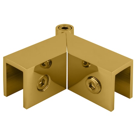Cr Laurence Unlacquered Brass Adjustable  in.Sleeve Over in. Glass Clamp S0GC91ULBR